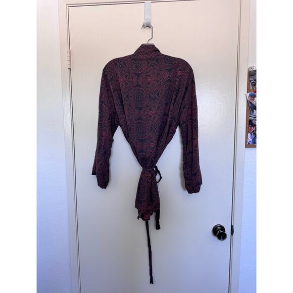 Natalie Martin Silk Moroccan Tile Indigo Sailor Kimono Size Large - Picture 2 of 4